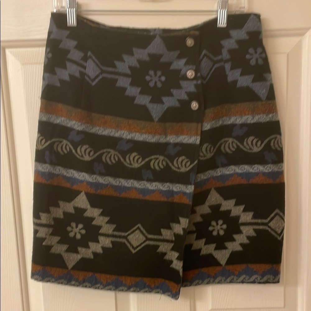 Vintage La Belle Southwestern Mini Wrap Skirt